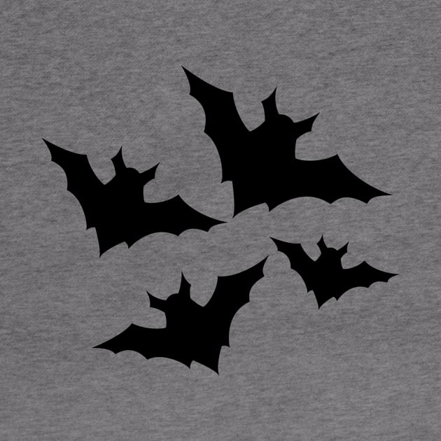 Halloween bats black cool spooky silhouette pattern on gray by PLdesign